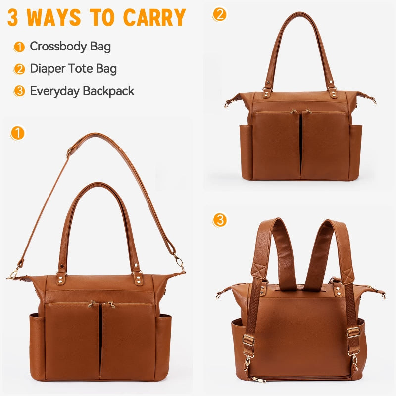 Multifunktionale Tragetasche für Mama, verstellbarer großer Retro-Rucksack für Damen