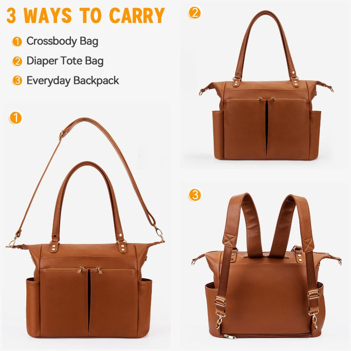 Multifunktionale Tragetasche für Mama, verstellbarer großer Retro-Rucksack für Damen