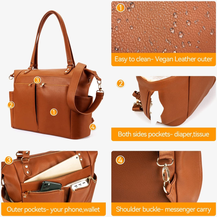 Multifunktionale Tragetasche für Mama, verstellbarer großer Retro-Rucksack für Damen