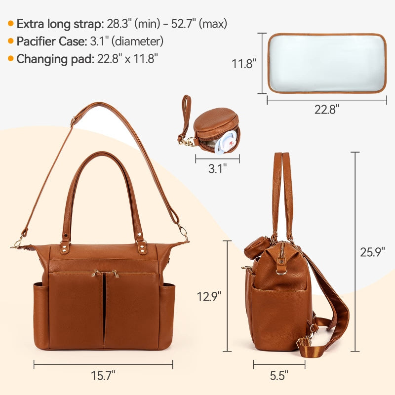 Multifunktionale Tragetasche für Mama, verstellbarer großer Retro-Rucksack für Damen