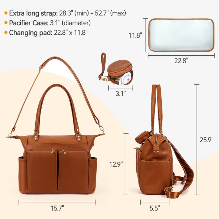 Multifunktionale Tragetasche für Mama, verstellbarer großer Retro-Rucksack für Damen