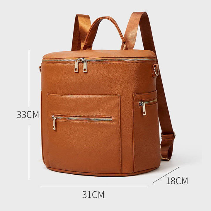 Multifunktionaler, umwandelbarer Rucksack aus braunem Leder für den Weekender