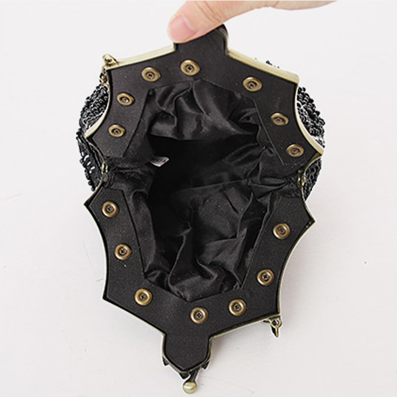 Mini Abendtasche Vintage Stickerei Perlentasche für Frauen