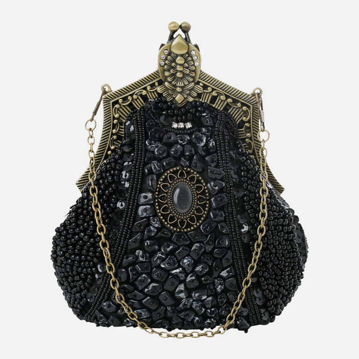 Mini Abendtasche Vintage Stickerei Perlentasche für Frauen