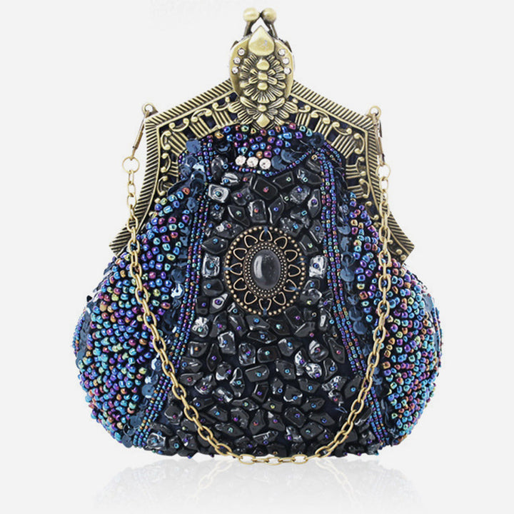 Mini Abendtasche Vintage Stickerei Perlentasche für Frauen