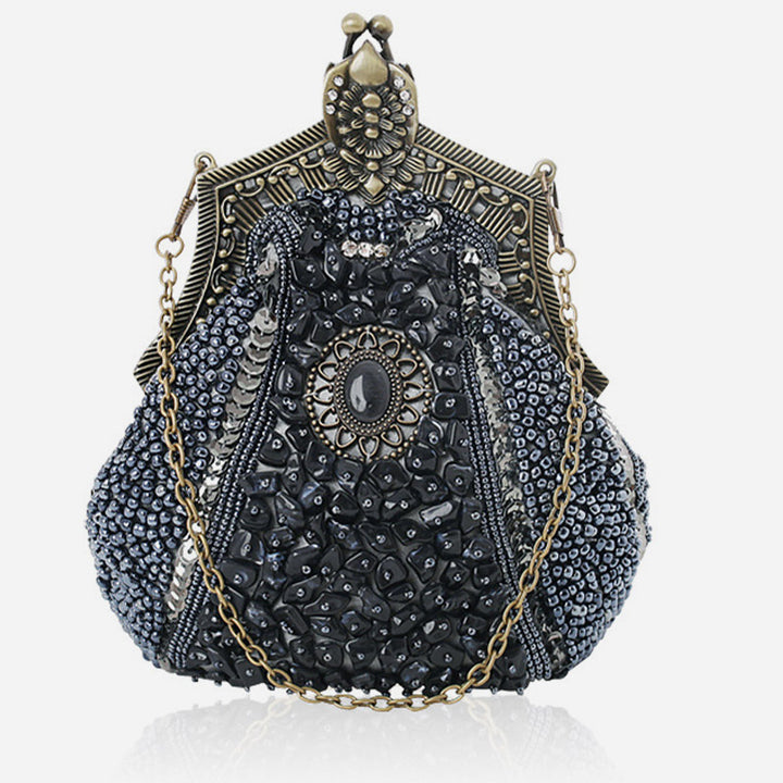 Mini Abendtasche Vintage Stickerei Perlentasche für Frauen