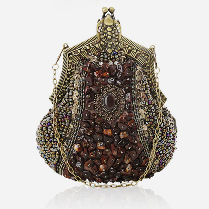 Mini Abendtasche Vintage Stickerei Perlentasche für Frauen