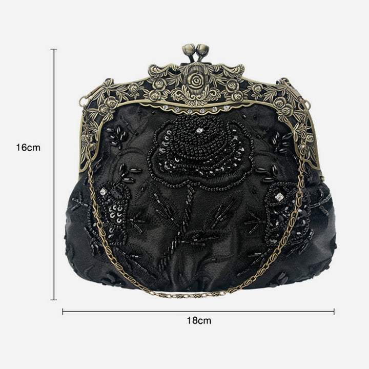 Pailletten Abendtasche Blumen bestickt elegante Clutch für Frauen