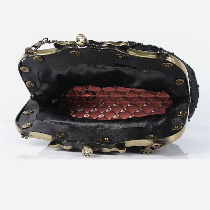 Pailletten Abendtasche Blumen bestickt elegante Clutch für Frauen