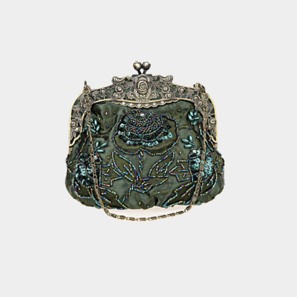 Pailletten Abendtasche Blumen bestickt elegante Clutch für Frauen