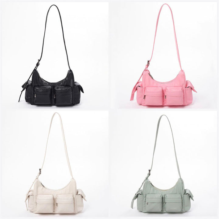 Horizontale Umhängetasche für Damen mit mehreren Taschen, minimalistische Unterarmtasche