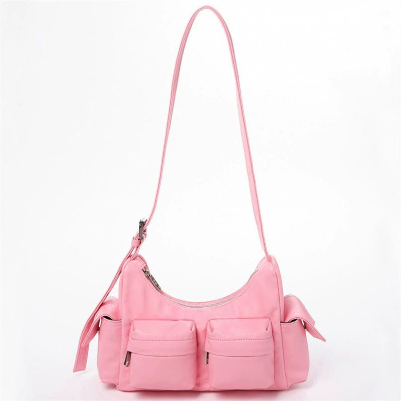 Horizontale Umhängetasche für Damen mit mehreren Taschen, minimalistische Unterarmtasche