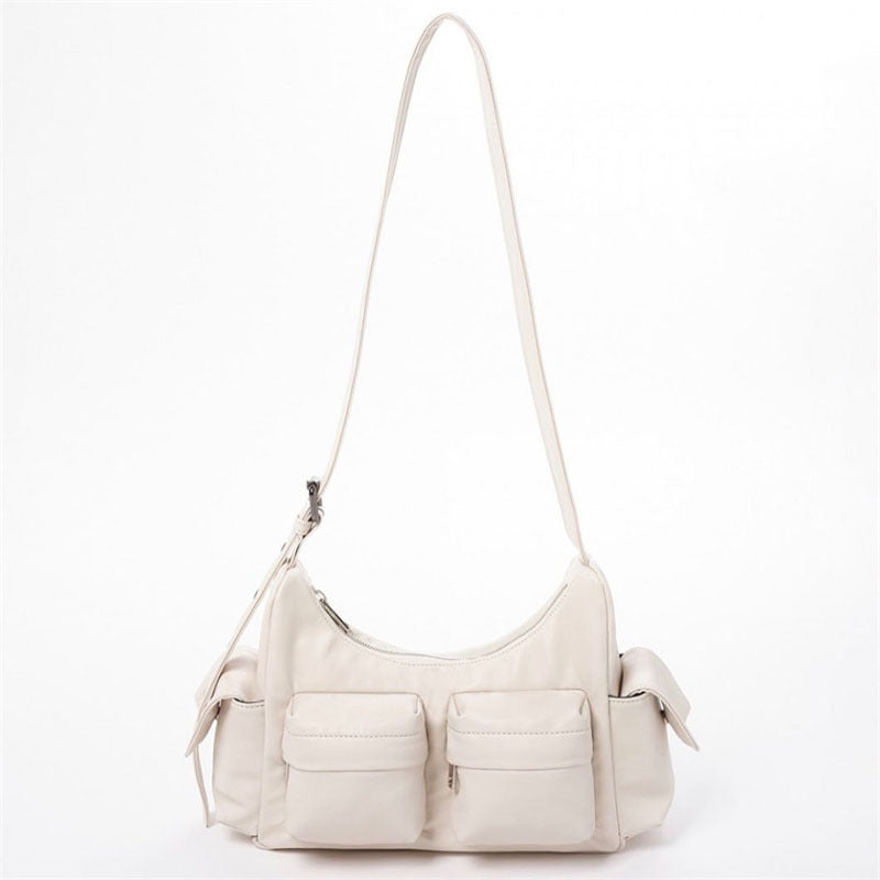 Horizontale Umhängetasche für Damen mit mehreren Taschen, minimalistische Unterarmtasche