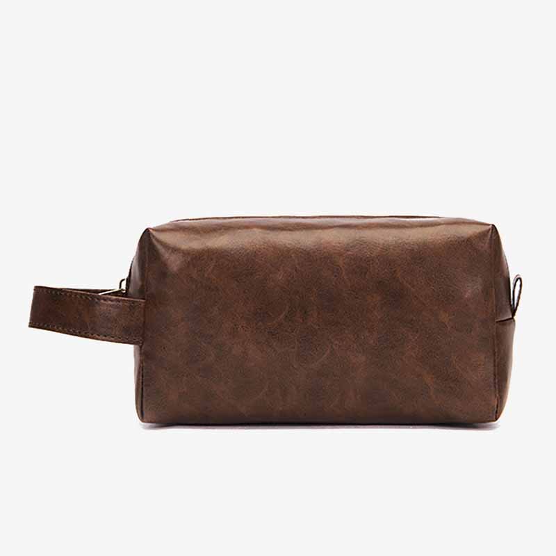 Kulturbeutel aus veganem Leder im Vintage-Stil, tragbare Reise-Make-up-Tasche für Damen