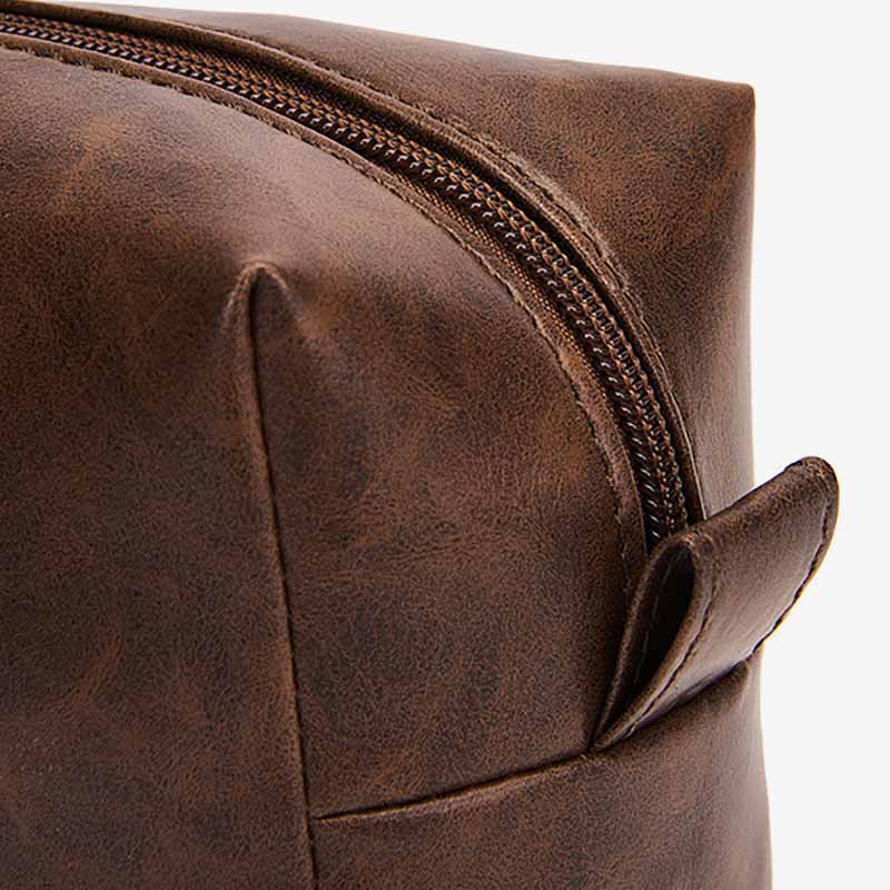 Kulturbeutel aus veganem Leder im Vintage-Stil, tragbare Reise-Make-up-Tasche für Damen