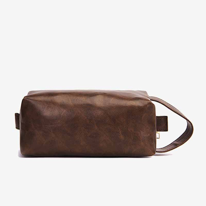 Kulturbeutel aus veganem Leder im Vintage-Stil, tragbare Reise-Make-up-Tasche für Damen