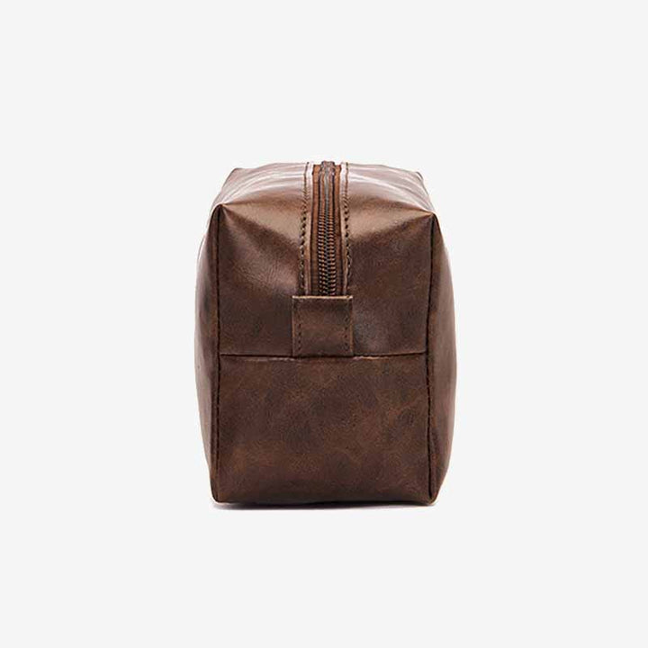 Kulturbeutel aus veganem Leder im Vintage-Stil, tragbare Reise-Make-up-Tasche für Damen