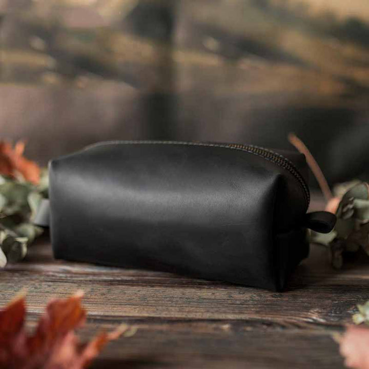 Kulturbeutel aus veganem Leder im Vintage-Stil, tragbare Reise-Make-up-Tasche für Damen