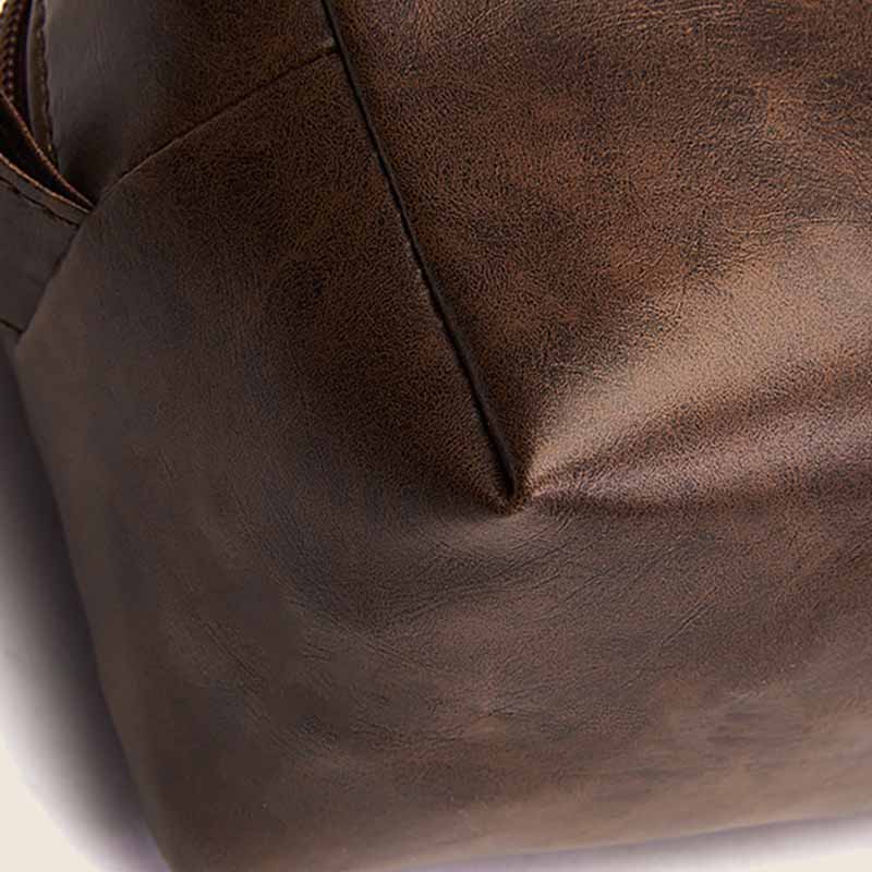 Kulturbeutel aus veganem Leder im Vintage-Stil, tragbare Reise-Make-up-Tasche für Damen