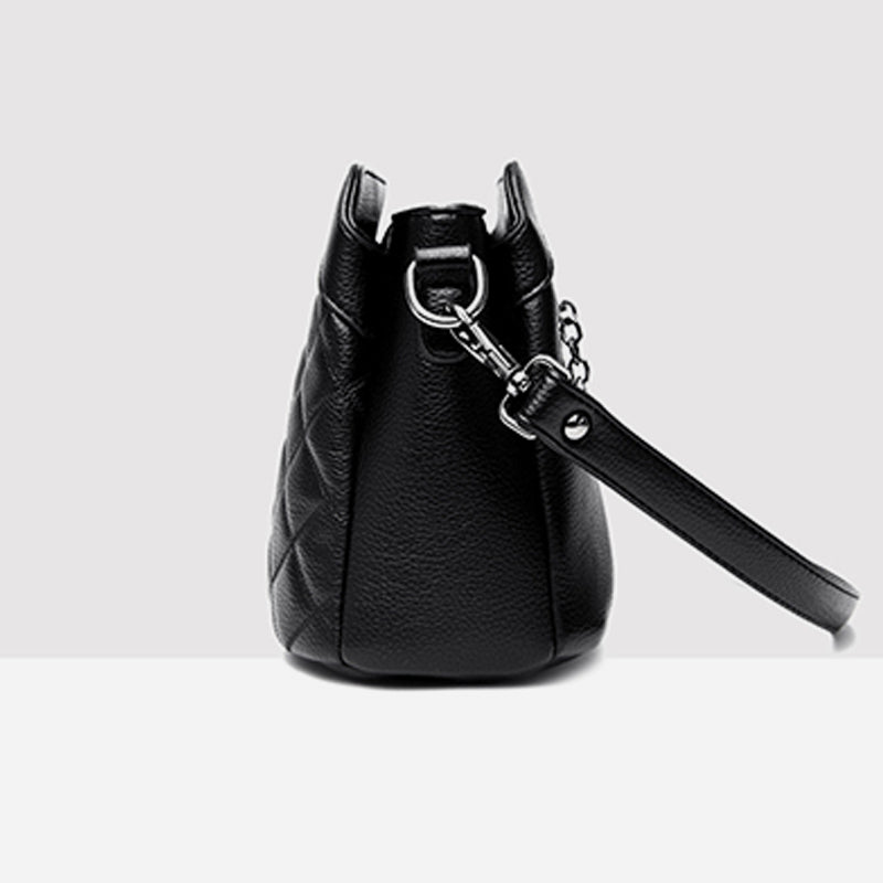 Gesteppte Umhängetasche für Damen mit drei Fächern, Schultertasche
