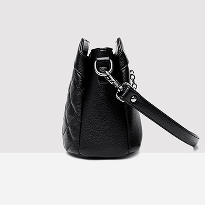 Gesteppte Umhängetasche für Damen mit drei Fächern, Schultertasche