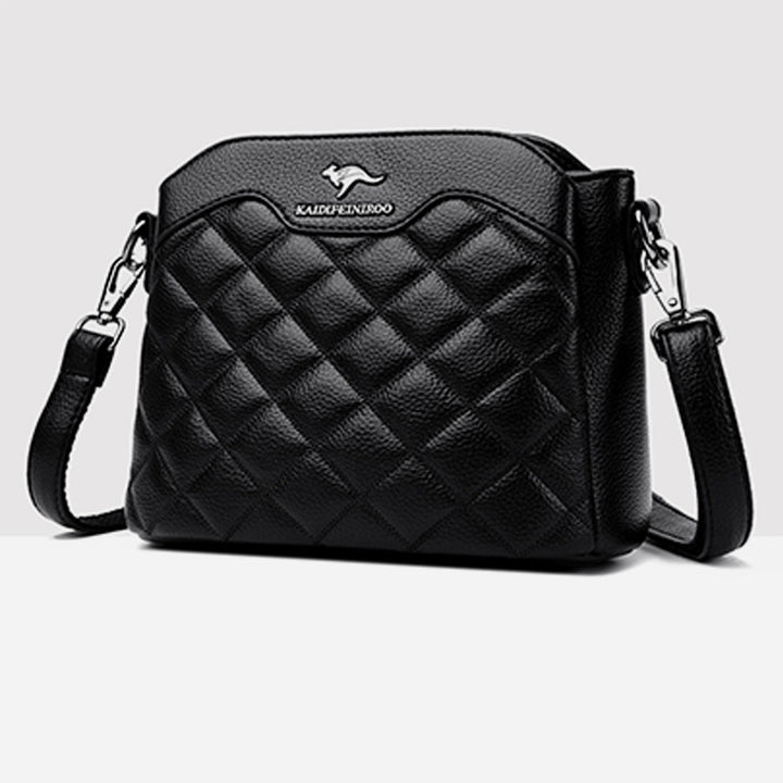 Gesteppte Umhängetasche für Damen mit drei Fächern, Schultertasche
