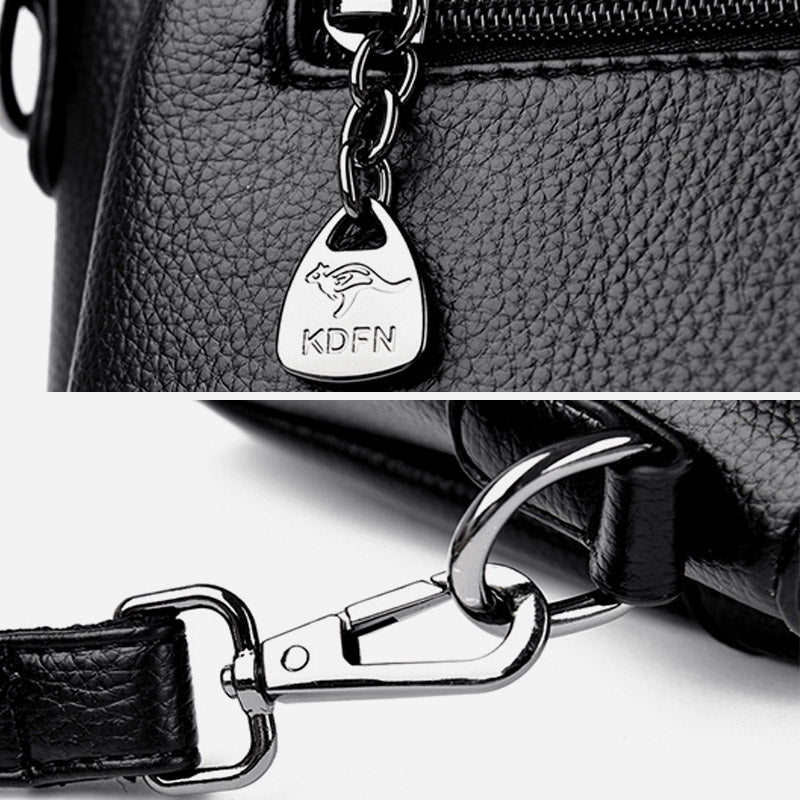 Gesteppte Umhängetasche für Damen mit drei Fächern, Schultertasche