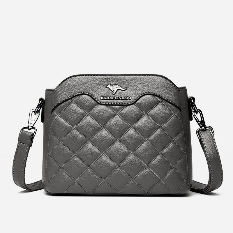 Gesteppte Umhängetasche für Damen mit drei Fächern, Schultertasche
