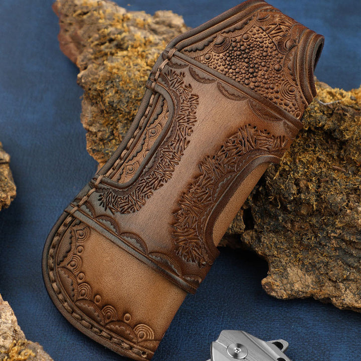 Clamshell Schutzholster Langlebige Carving Leder Gürteltasche für den Außenbereich
