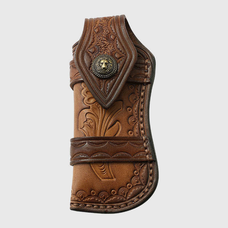 Clamshell Schutzholster Langlebige Carving Leder Gürteltasche für den Außenbereich