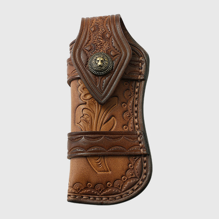 Clamshell Schutzholster Langlebige Carving Leder Gürteltasche für den Außenbereich
