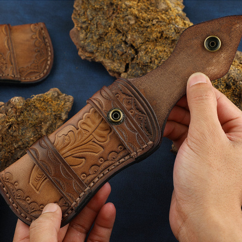 Clamshell Schutzholster Langlebige Carving Leder Gürteltasche für den Außenbereich