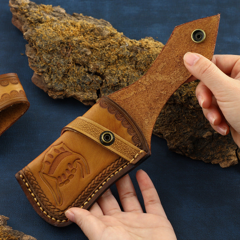 Carving Leder Gürteltasche Outdoor Tragbare schützende Aufbewahrungstasche