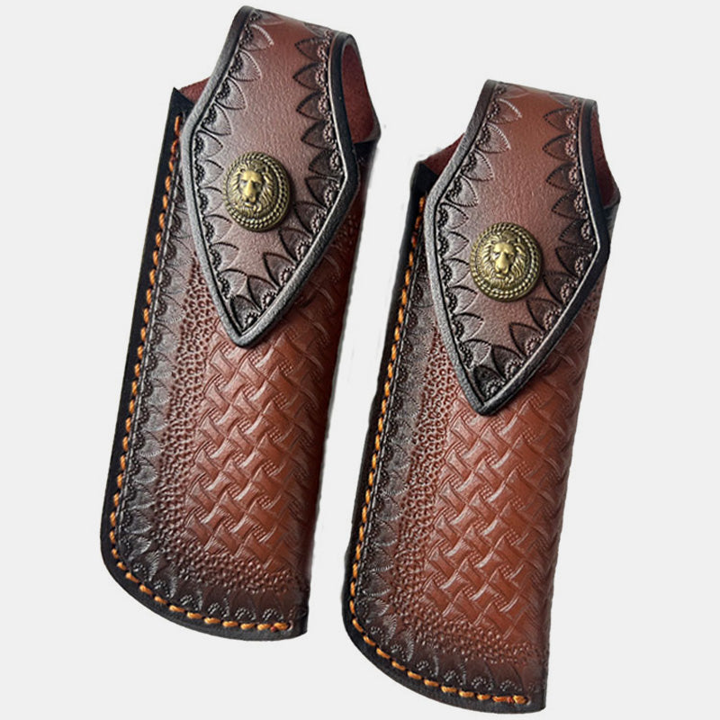 Klassische Carving Leder Gürteltasche Frauen Männer Outdoor Tragbare Holster