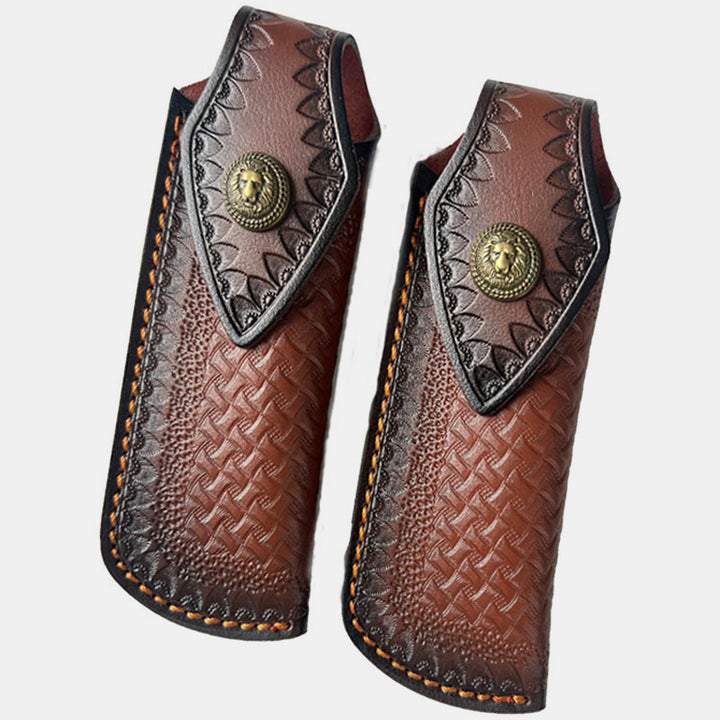 Klassische Carving Leder Gürteltasche Frauen Männer Outdoor Tragbare Holster