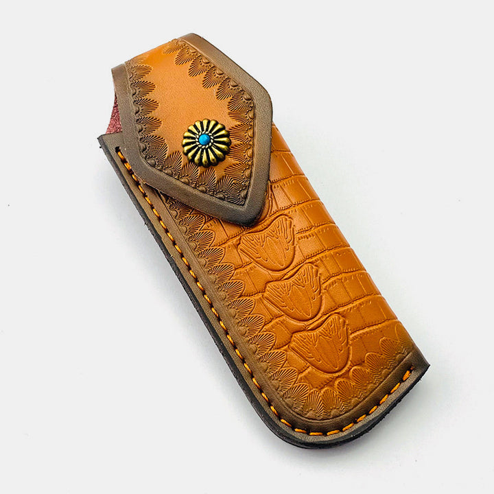 Klappmesser-Hülle aus echtem Leder, Fallabdeckung, Outdoor-Tool für Taktik, Militär