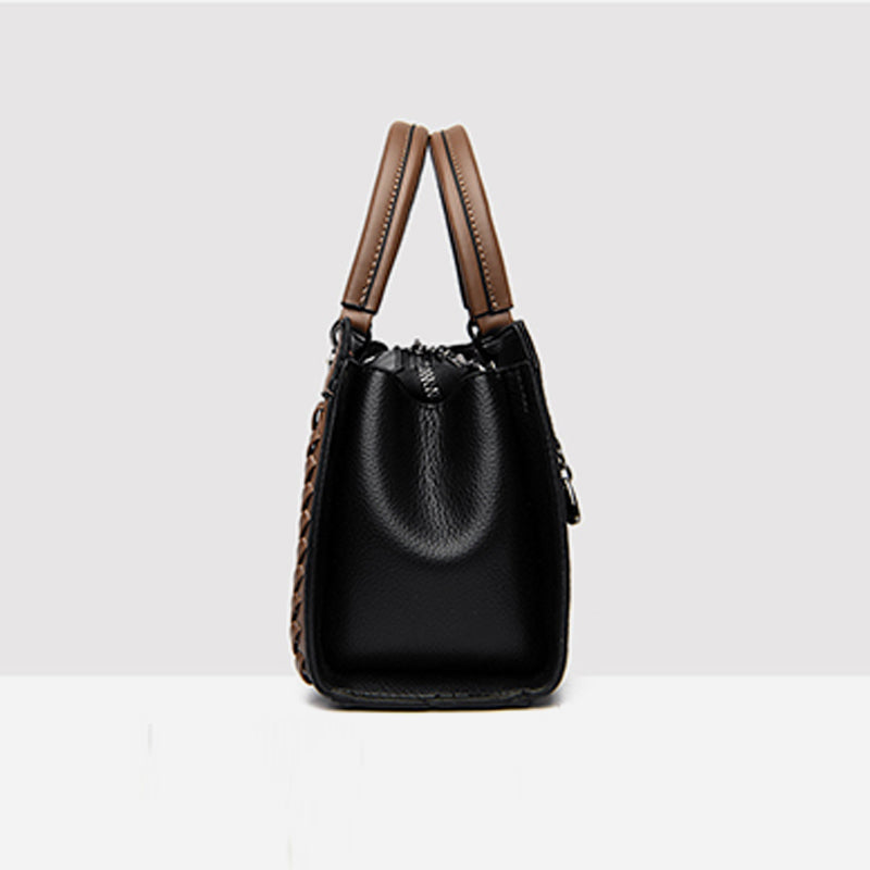 Horizontale Tasche mit Henkel oben und Twist-Streifen, süße Umhängetasche