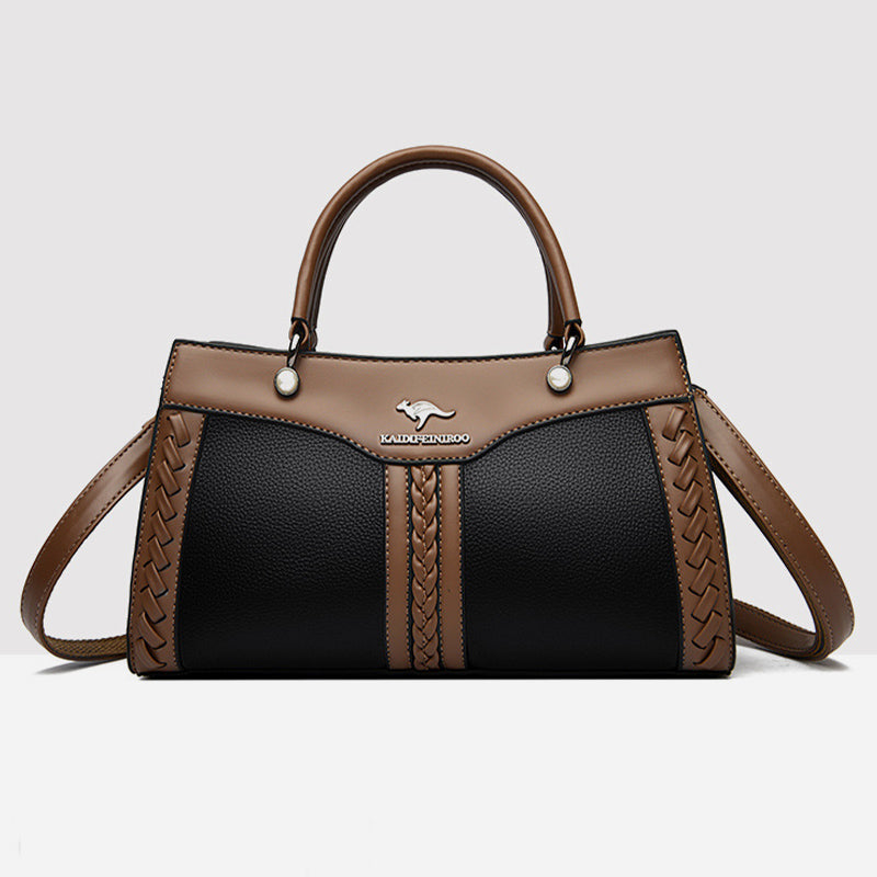 Horizontale Tasche mit Henkel oben und Twist-Streifen, süße Umhängetasche