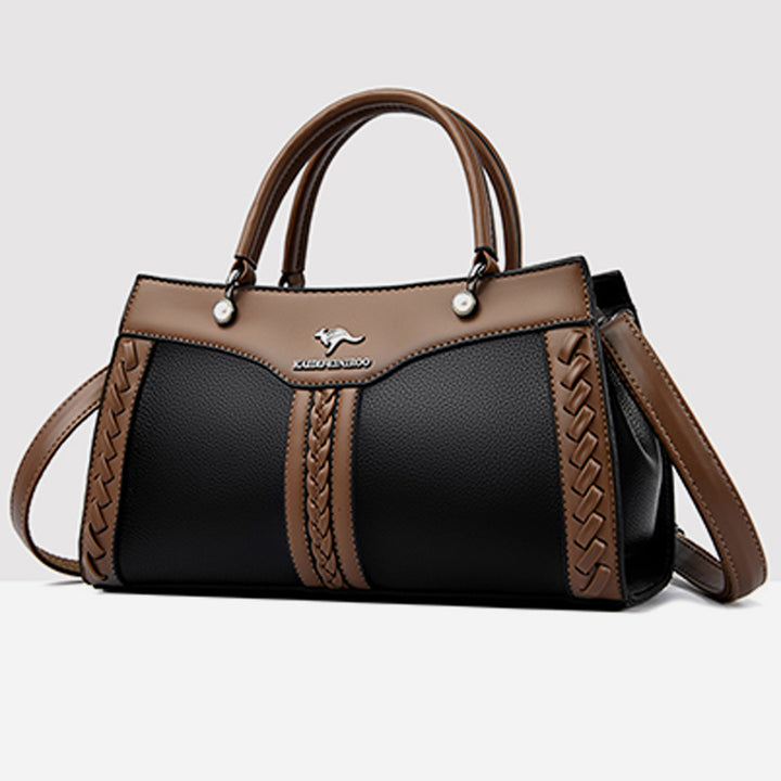 Horizontale Tasche mit Henkel oben und Twist-Streifen, süße Umhängetasche