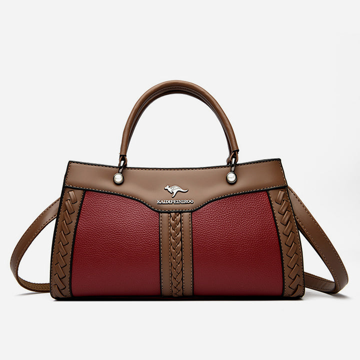Horizontale Tasche mit Henkel oben und Twist-Streifen, süße Umhängetasche