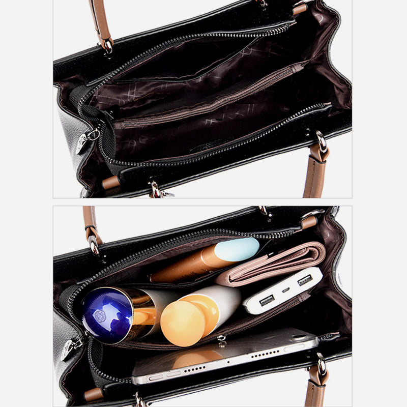 Horizontale Tasche mit Henkel oben und Twist-Streifen, süße Umhängetasche