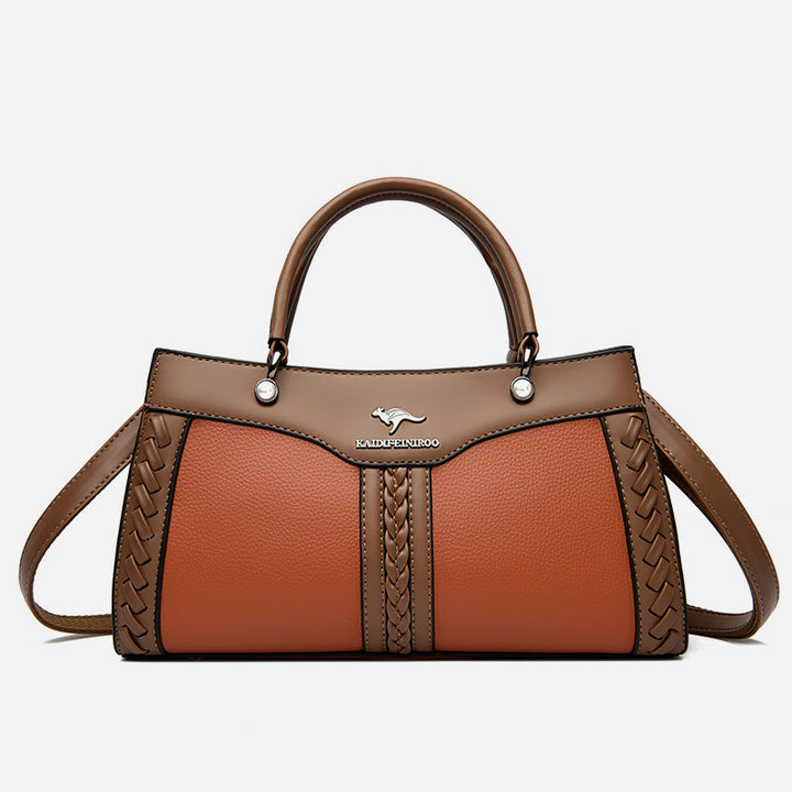 Horizontale Tasche mit Henkel oben und Twist-Streifen, süße Umhängetasche