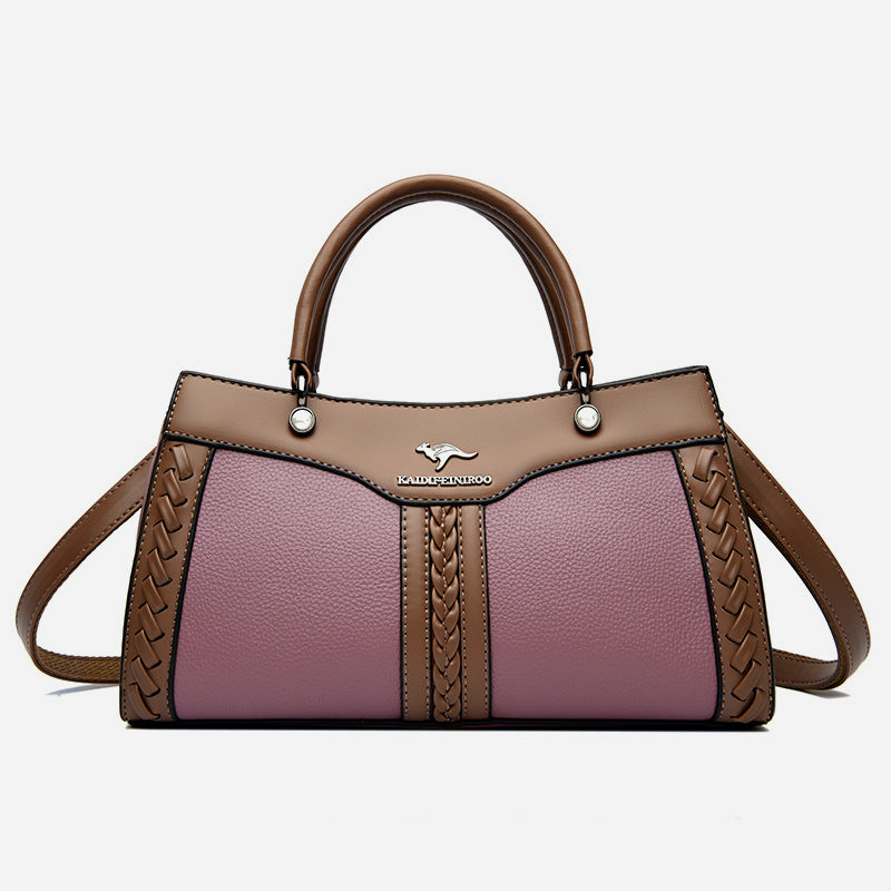 Horizontale Tasche mit Henkel oben und Twist-Streifen, süße Umhängetasche