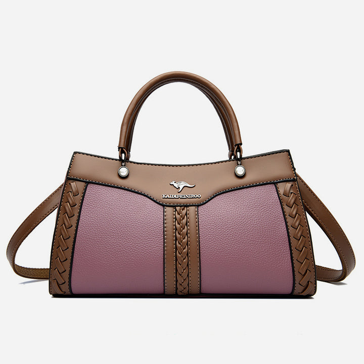 Horizontale Tasche mit Henkel oben und Twist-Streifen, süße Umhängetasche