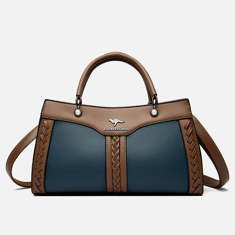 Horizontale Tasche mit Henkel oben und Twist-Streifen, süße Umhängetasche