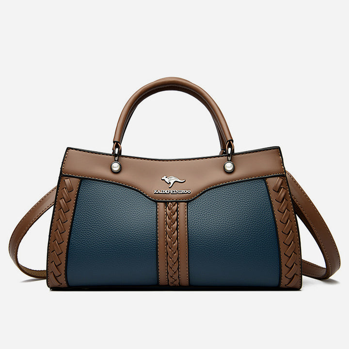 Horizontale Tasche mit Henkel oben und Twist-Streifen, süße Umhängetasche