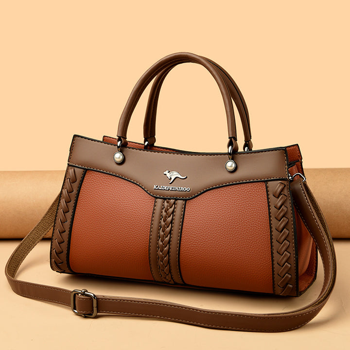Horizontale Tasche mit Henkel oben und Twist-Streifen, süße Umhängetasche