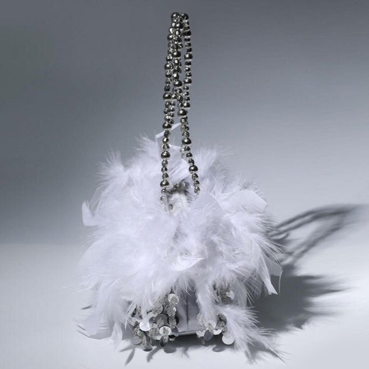 Pailletten Feder Abendtasche für Party Lady Unterarmtasche