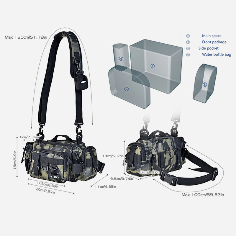 Camouflage Angeln Zubehör Abnehmbarer Gurt Oxford Fisshing Tasche Für Outdoor