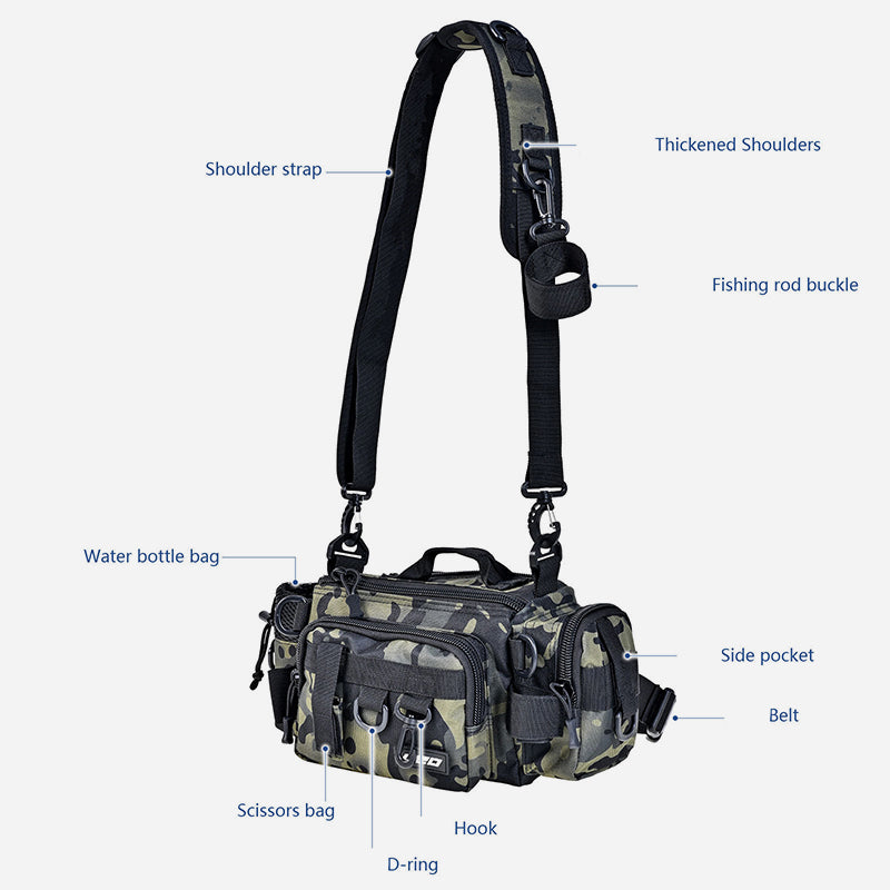 Camouflage Angeln Zubehör Abnehmbarer Gurt Oxford Fisshing Tasche Für Outdoor